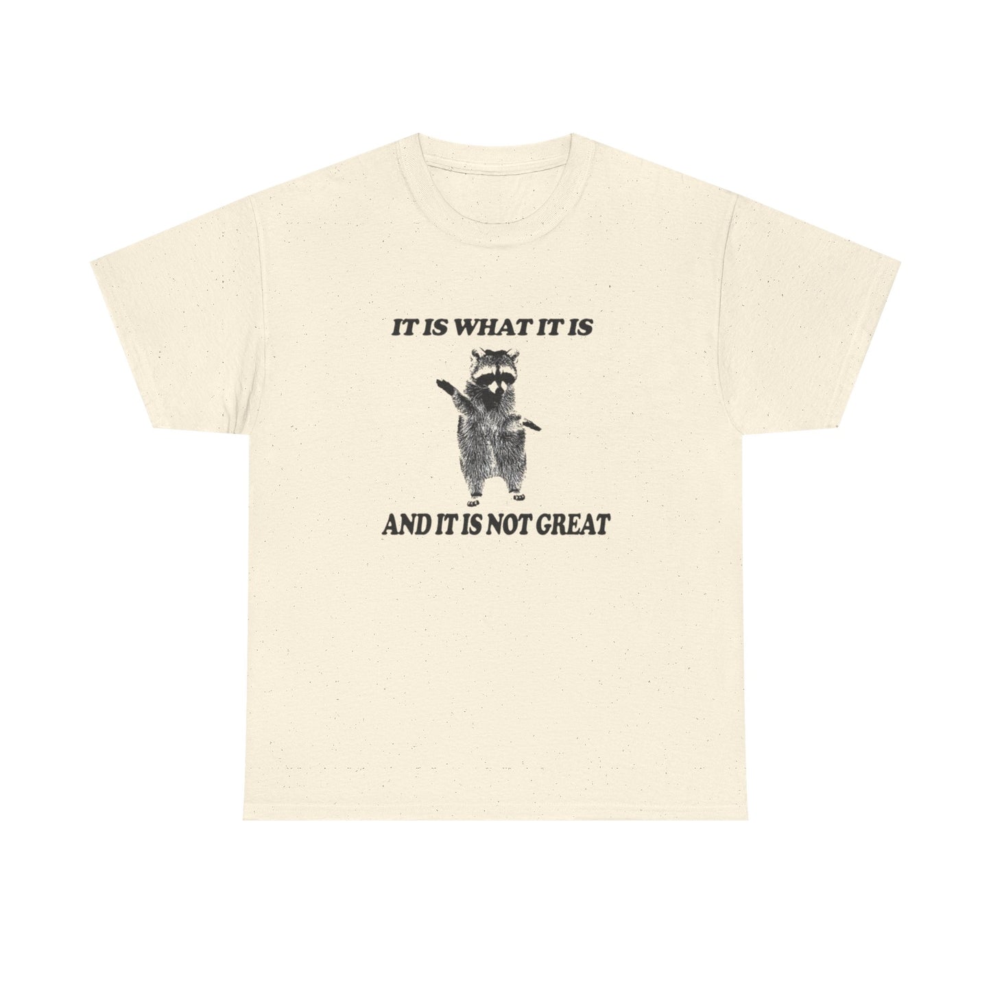 It Is What It Is Funny Raccoon Graphic T Shirt Unisex Heavy Cotton Tee