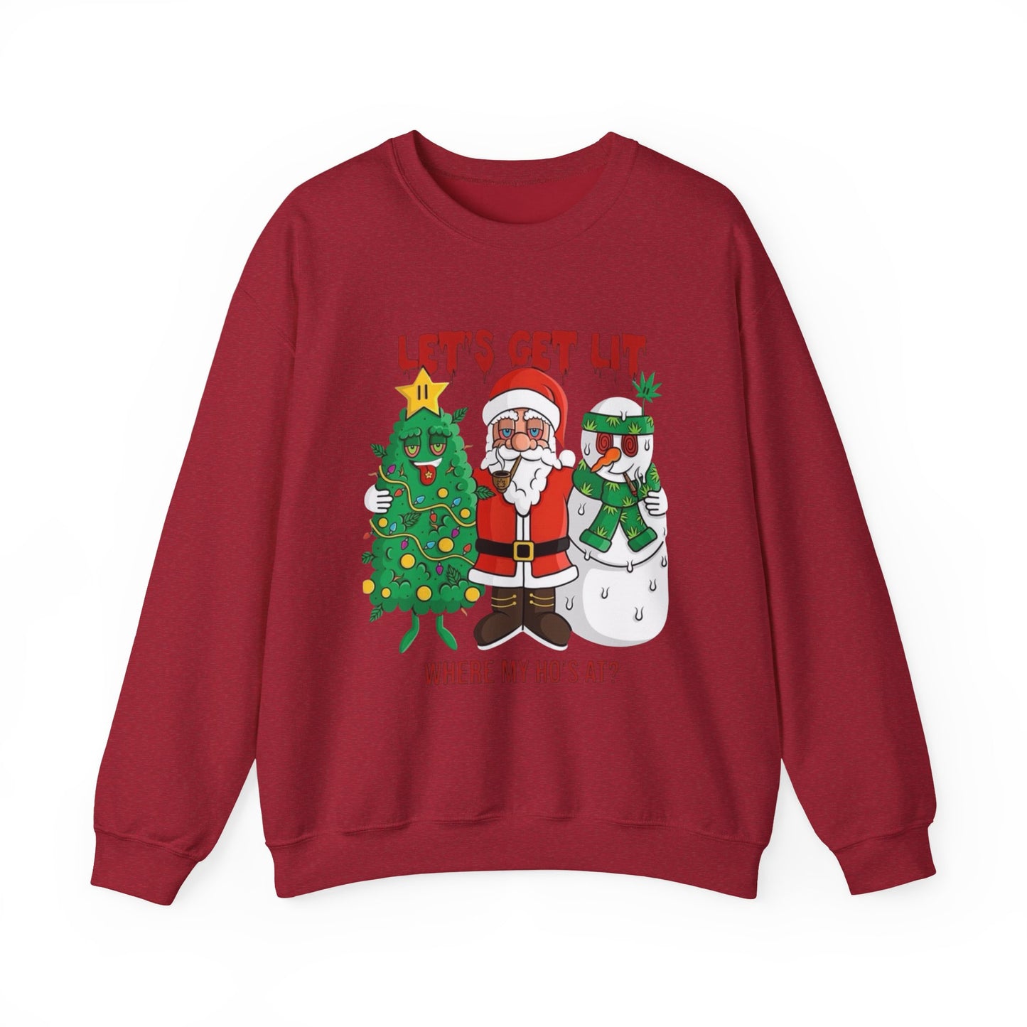 Lets Get Lit Santa Christmas Sweater NEW Unisex Heavy Blend™ Crewneck Sweatshirt