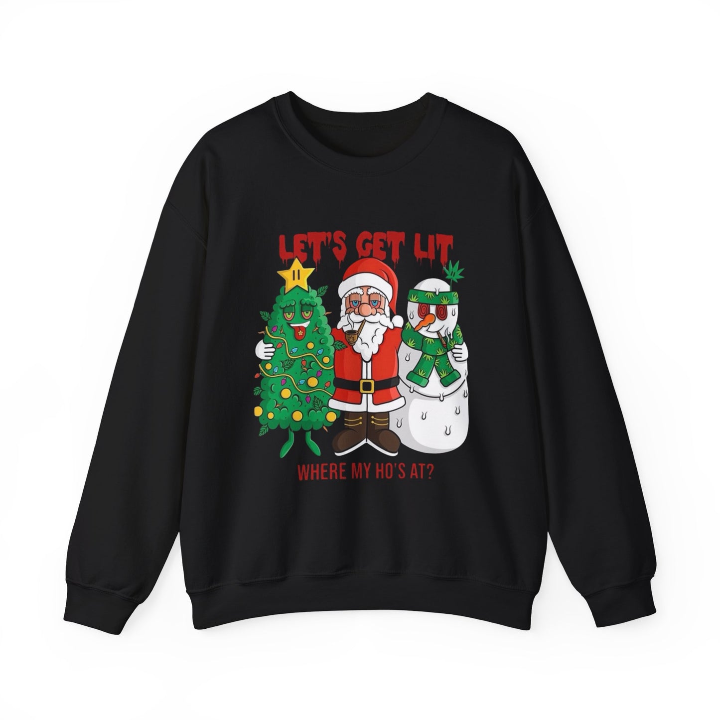 Lets Get Lit Santa Christmas Sweater NEW Unisex Heavy Blend™ Crewneck Sweatshirt