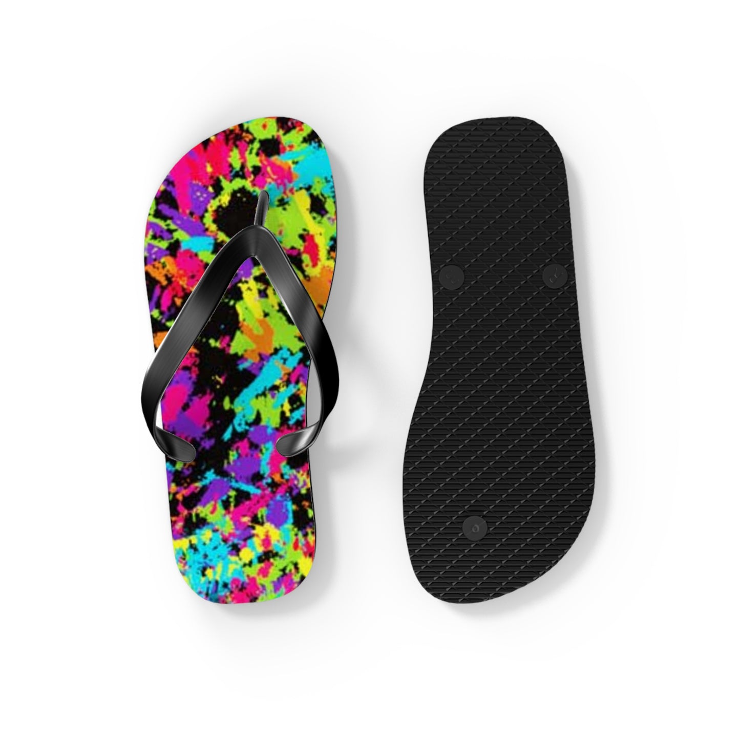 90s Retro Paint Flip Flops, Sandals Slides, Summer Footwear, Brand New
