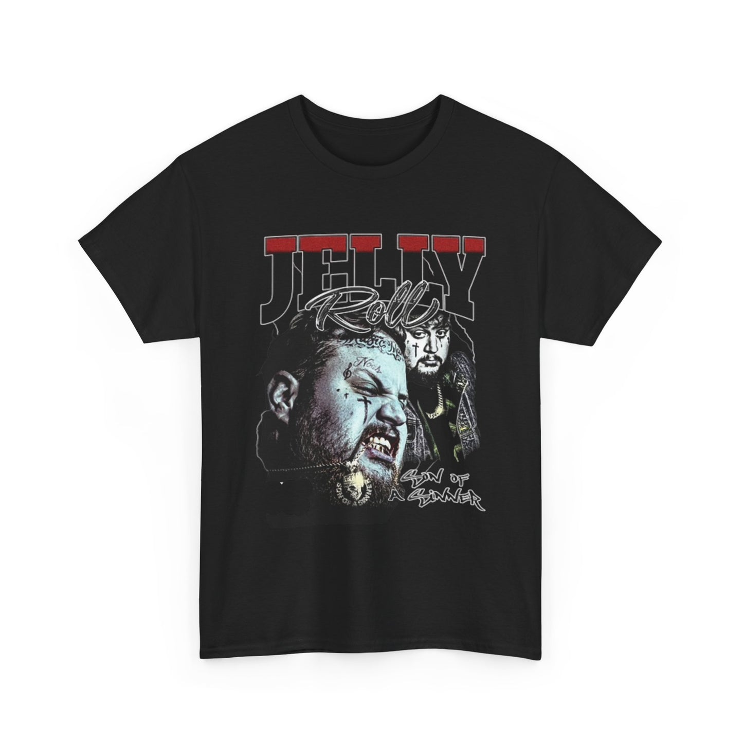 Jelly Roll Graphic T Shirt Son Of A Sinner Rap Country Retro Unisex Heavy Cotton