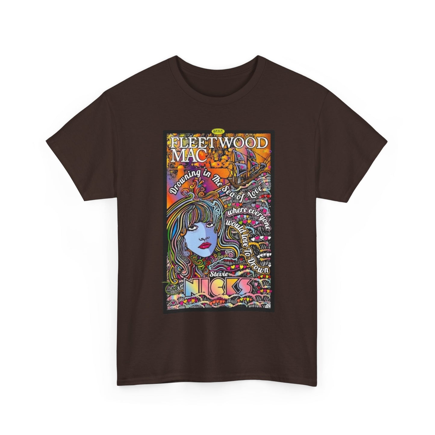Fleetwood Mac T-shirt graphic vintage art 70s Unisex Heavy Cotton Tee