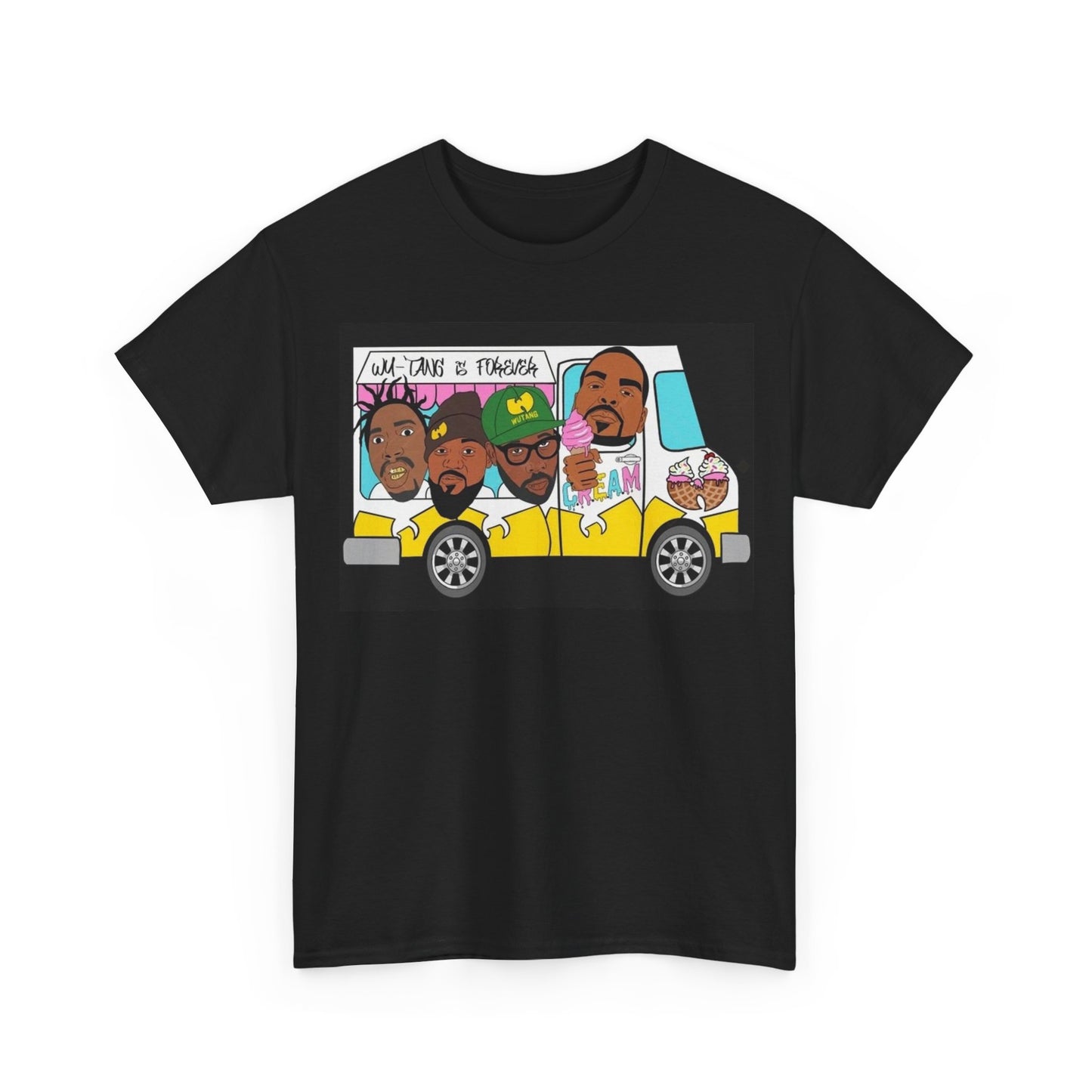 Wu Tang clan T-shirt vintage CREAM Hip Hop retro graphic Heavy Cotton Tee