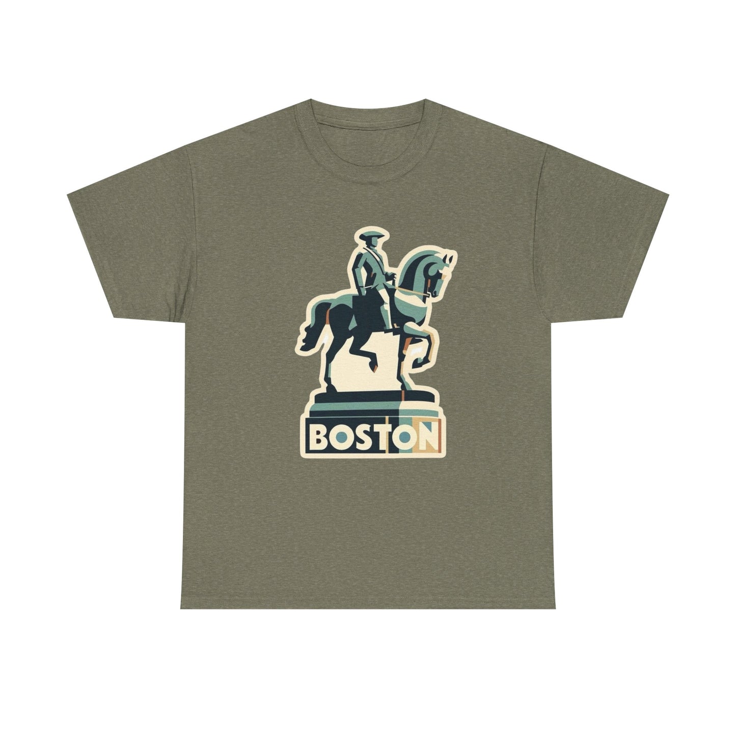 Boston Paul Revere Statue Graphic T Shirt Unisex NEW Heavy Cotton Tee