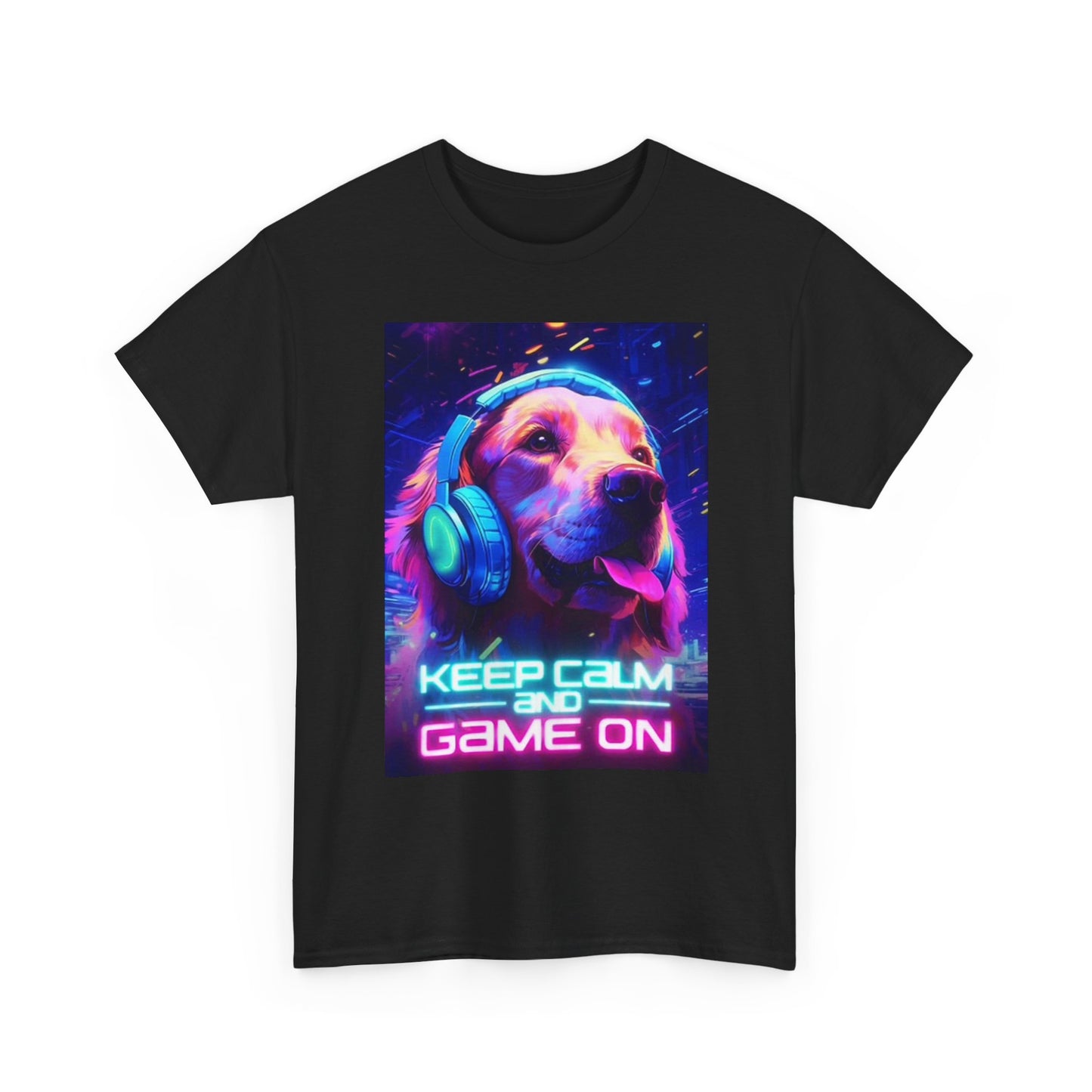 Keep Calm And Game On T Shirt Funny Graphic Gaming Unisex Heavy Cotton Tee