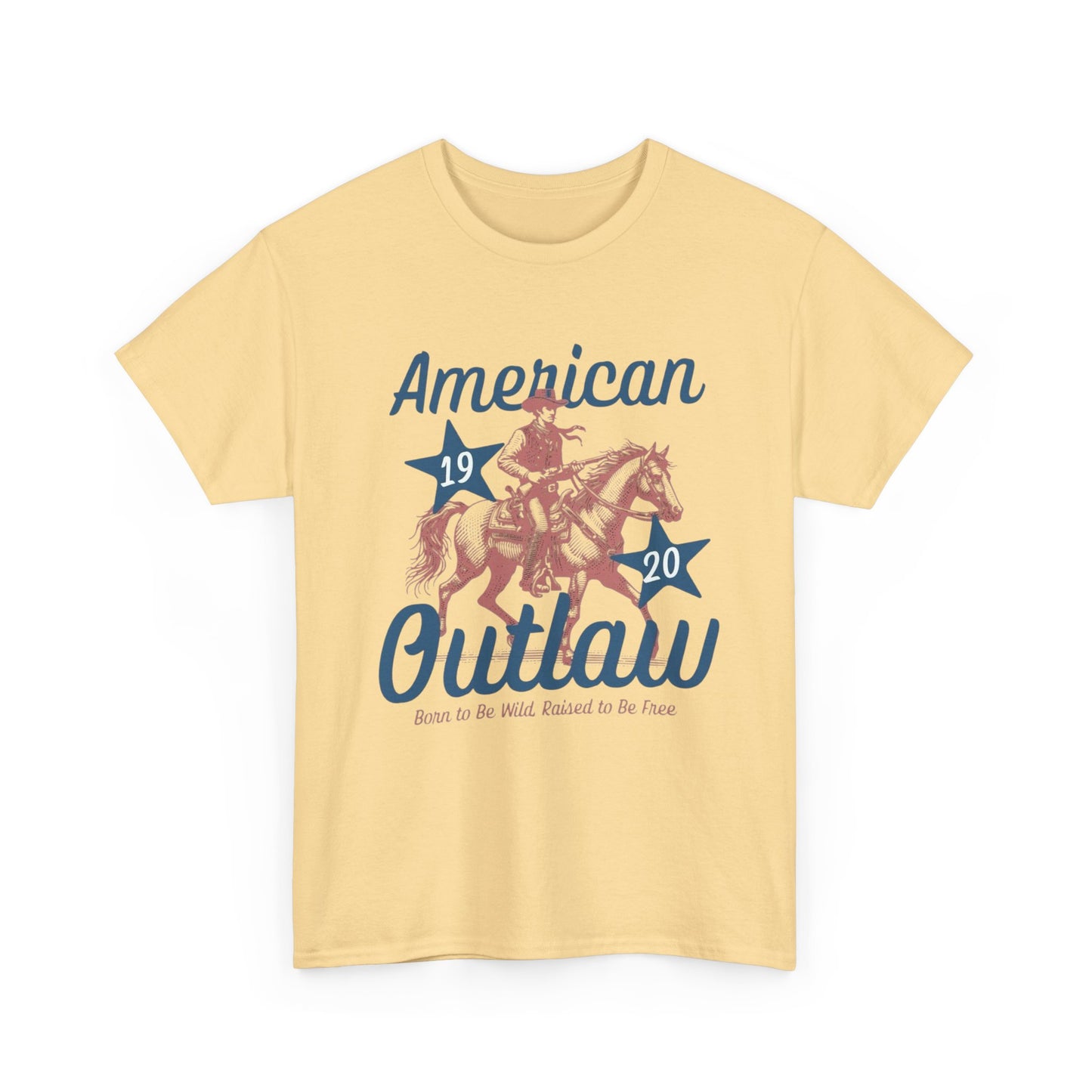 American Outlaw Horse Graphic T Shirt Unisex Heavy Cotton Tee