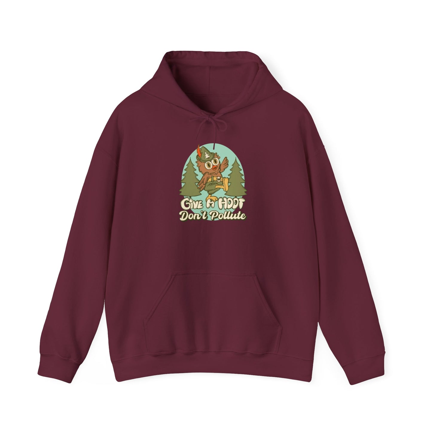 Give A Hoot Don't Pollute Graphic Hoodie Unisex Heavy Blend™ Hooded Sweatshirt