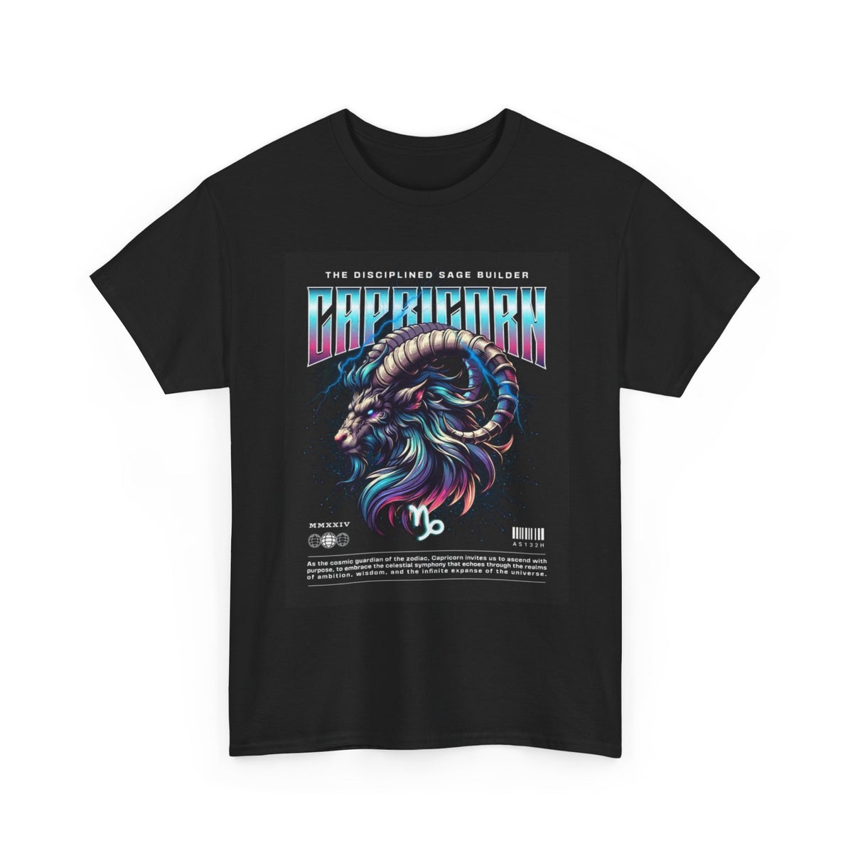 Capricorn Zodiac Astrology Sign Graphic T Shirt Unisex Heavy Cotton Tee NEW