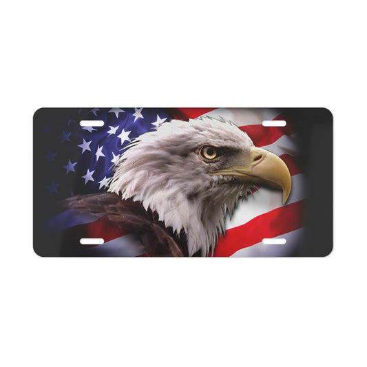 American Bald Eagle USA MADE Flag Vanity License Plate