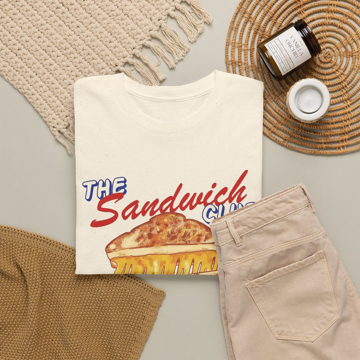 The Sandwich Club Retro Graphic T Shirt Men's Heavy Cotton Tee