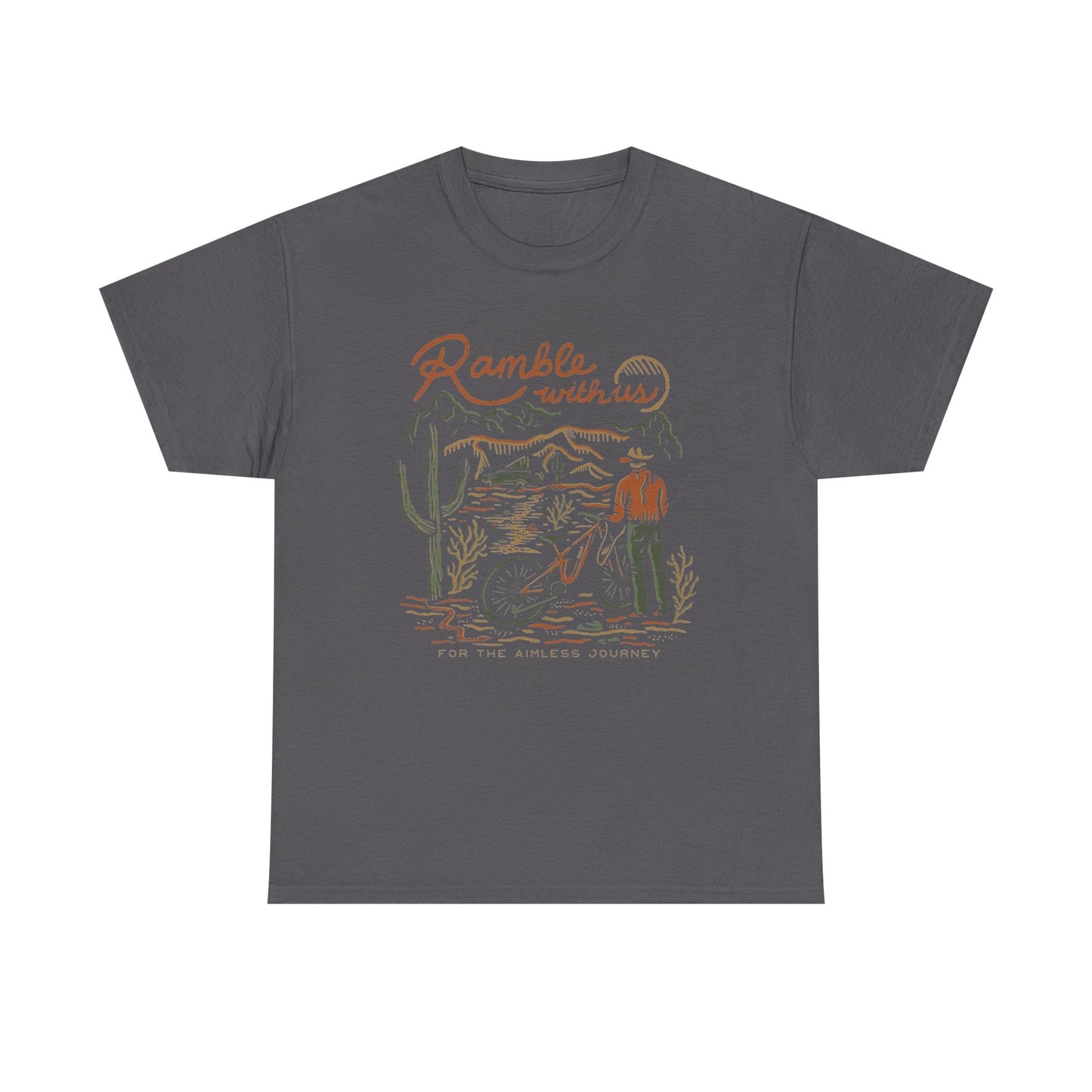 Ramble With Us Wilderness Western Graphic T Shirt Unisex Heavy Cotton Tee