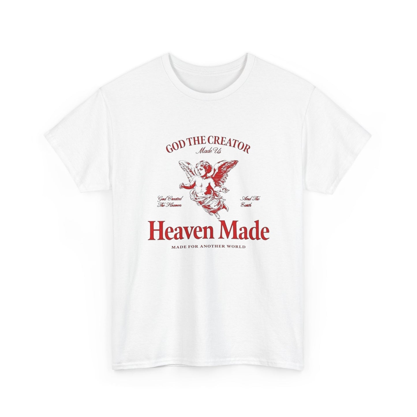 God The Creator Heaven Made Graphic T Shirt Men's Heavy Cotton Tee