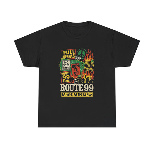 Route 99 Full Of Gas Graphic T Shirt Unisex Heavy Cotton Tee NEW Gift