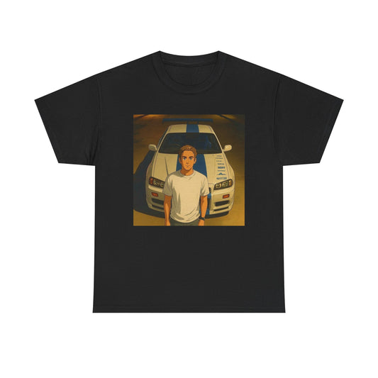 Paul Walker Skyline Anime Graphic T-Shirt Comfy Cotton Tee Brand NEW