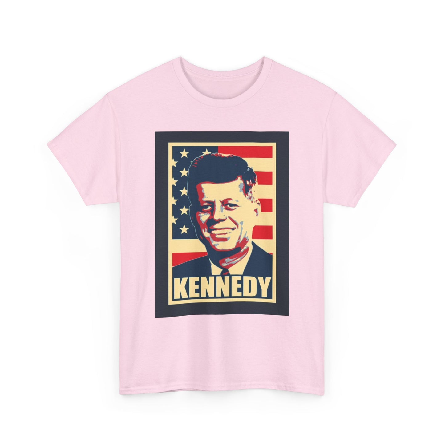 JFK Tshirt John F Kennedy American Flag President Unisex Heavy Cotton Tee