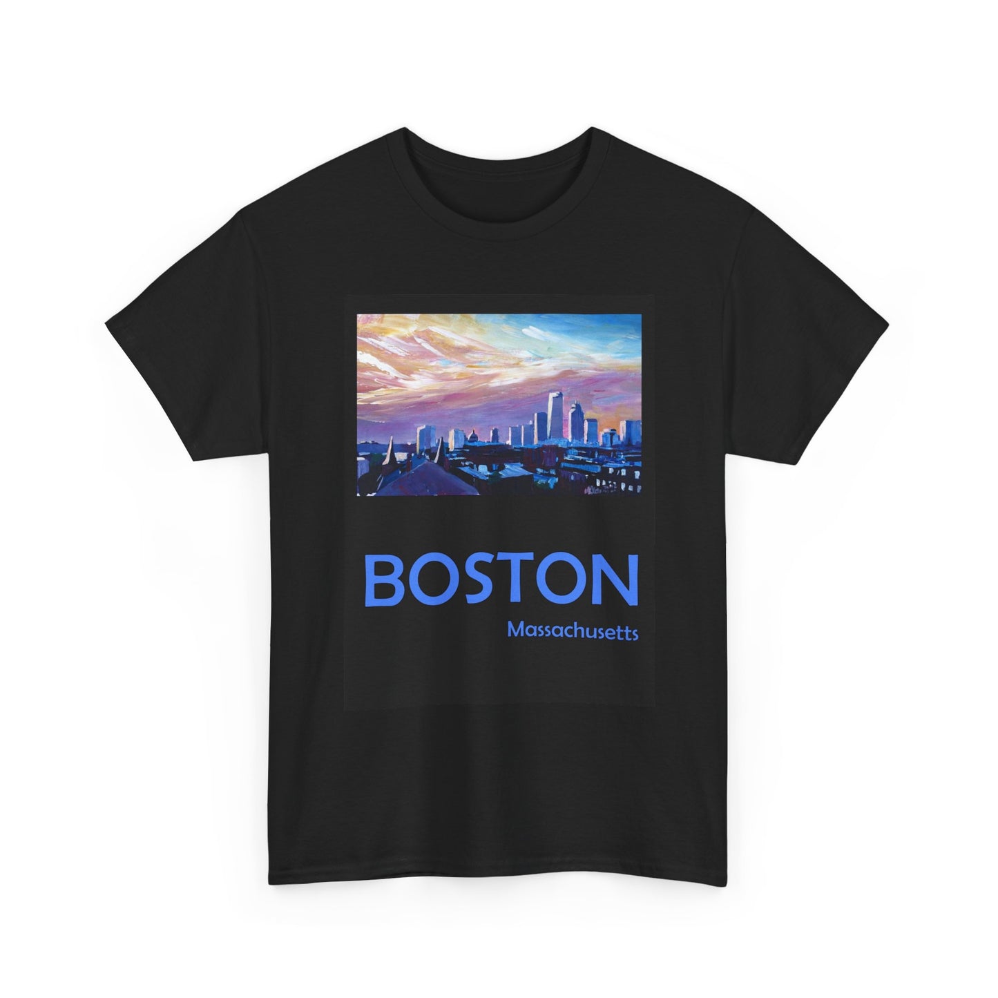 Boston Skyline Graphic T Shirt Cotton Tee Apparel New