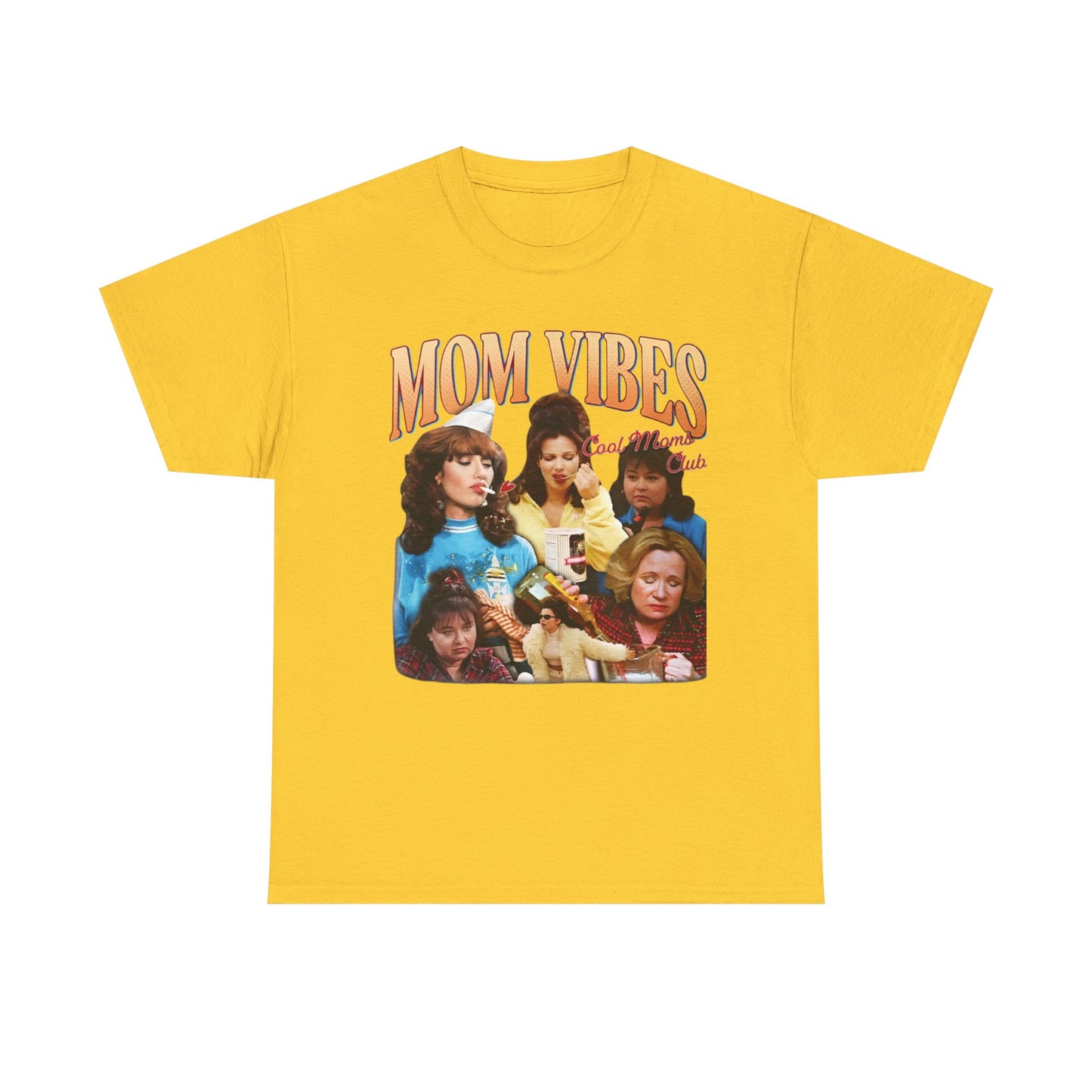 Mom Vibes Retro Graphic T Shirt Vintage Womens Funny 90s Cotton Tee