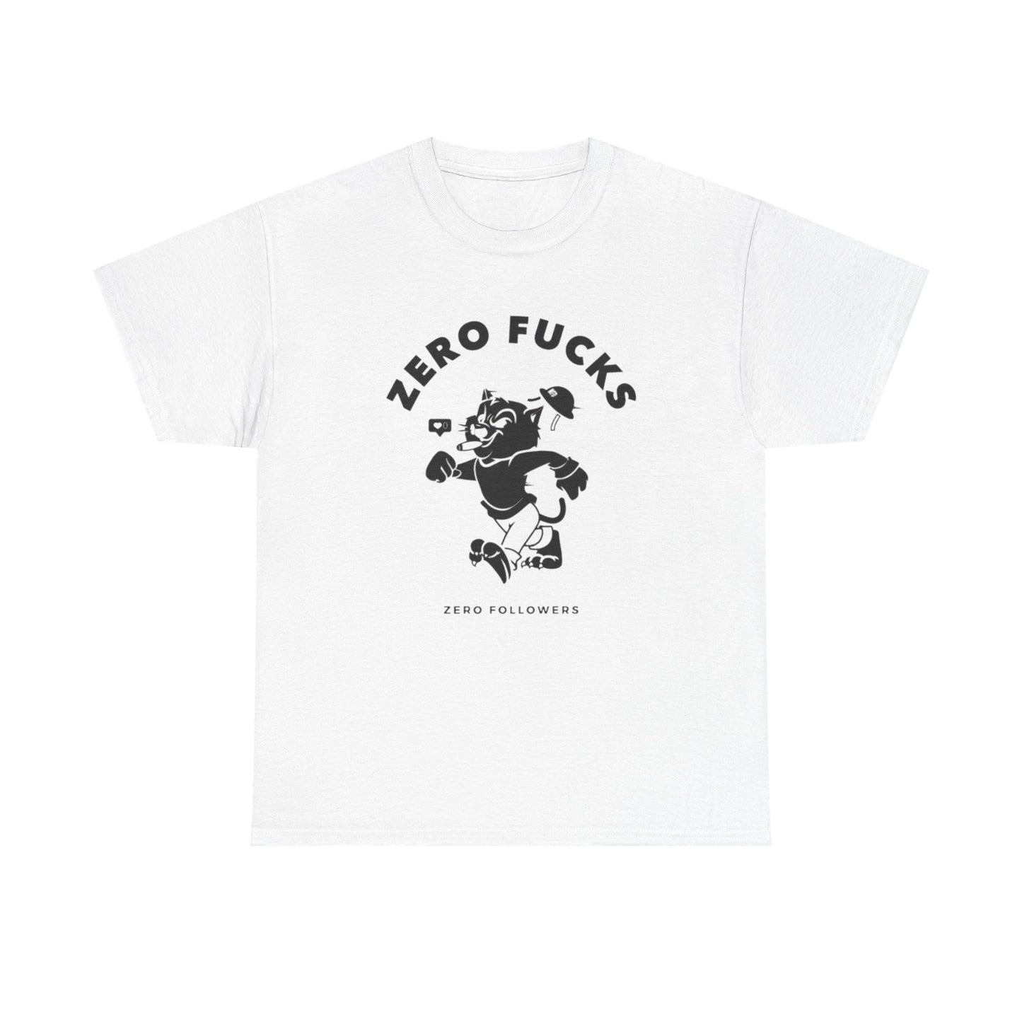 No Cares Zero Followers Graphic T Shirt Unisex Heavy Cotton Tee