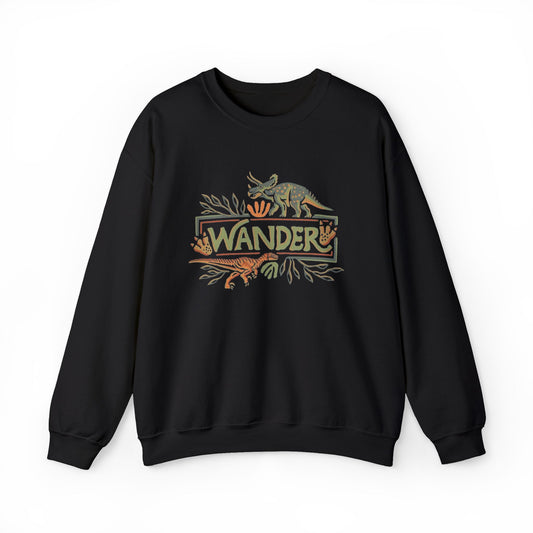 Wandering Dinosaur Sweatshirt Men's Adult Crewneck