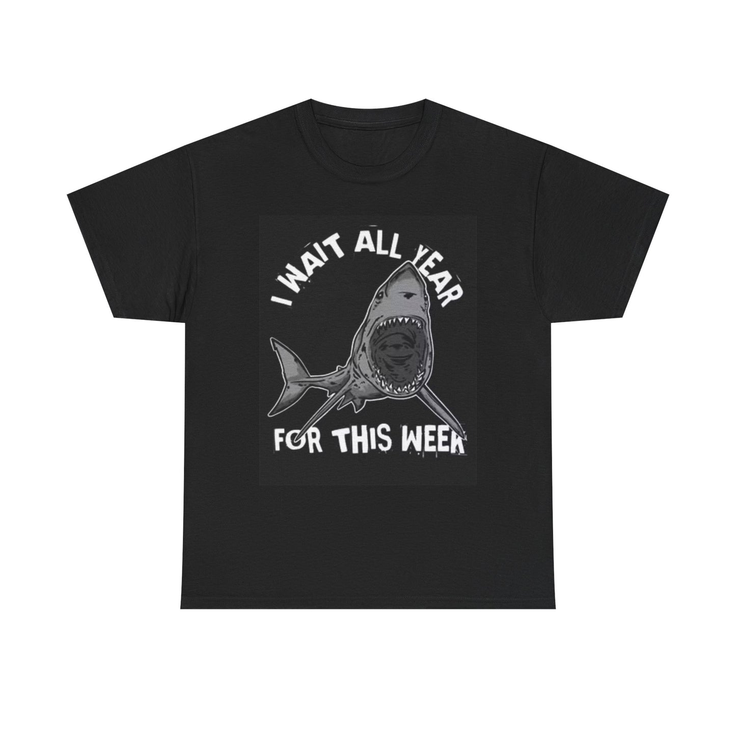 Shark Attack T Shirt Week Graphic Ocean Beach Unisex Heavy Cotton Tee