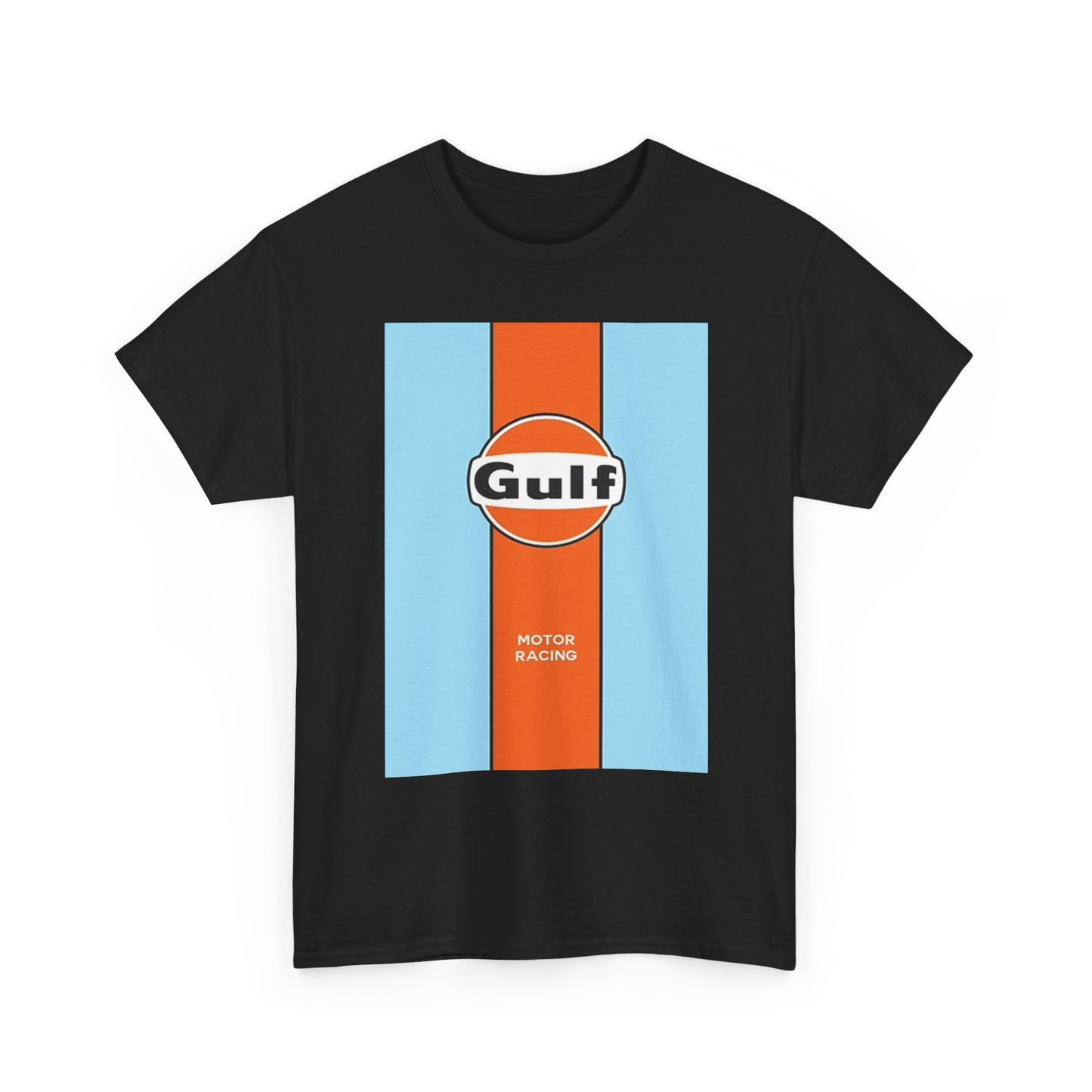 Gulf Racing Graphic T Shirt Retro Car Poster Unisex Heavy Cotton Tee
