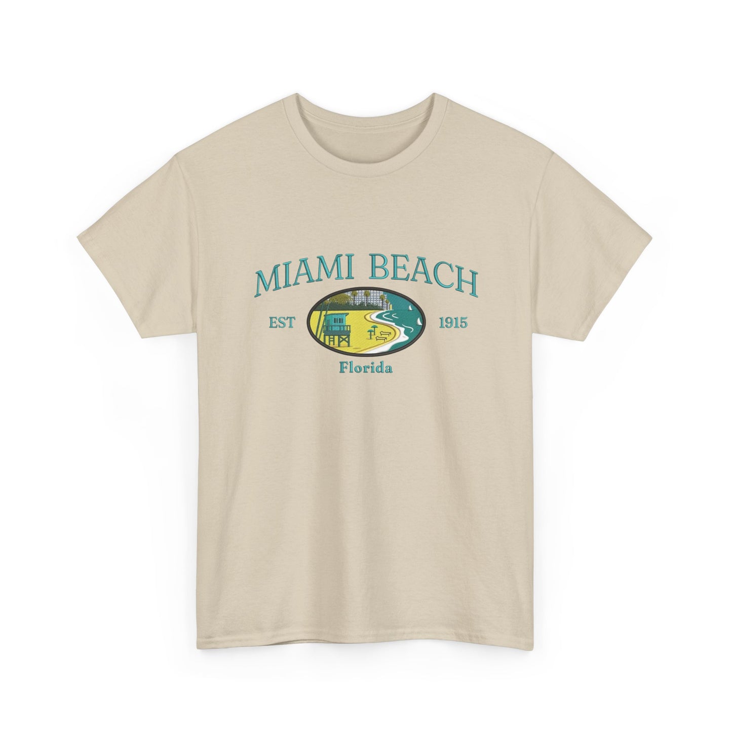 Miami Beach Vintage Graphic T Shirt NEW Unisex Heavy Cotton Tee