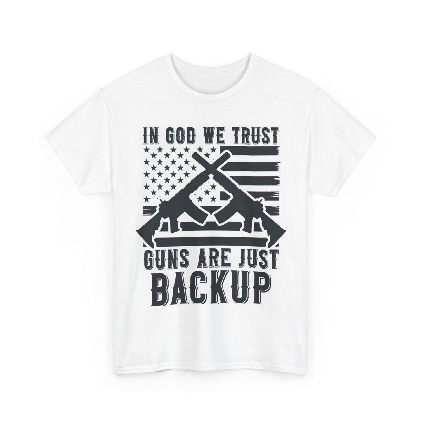 In God We Trust Tshirt God and Guns American Flag USA Unisex Heavy Cotton Tee