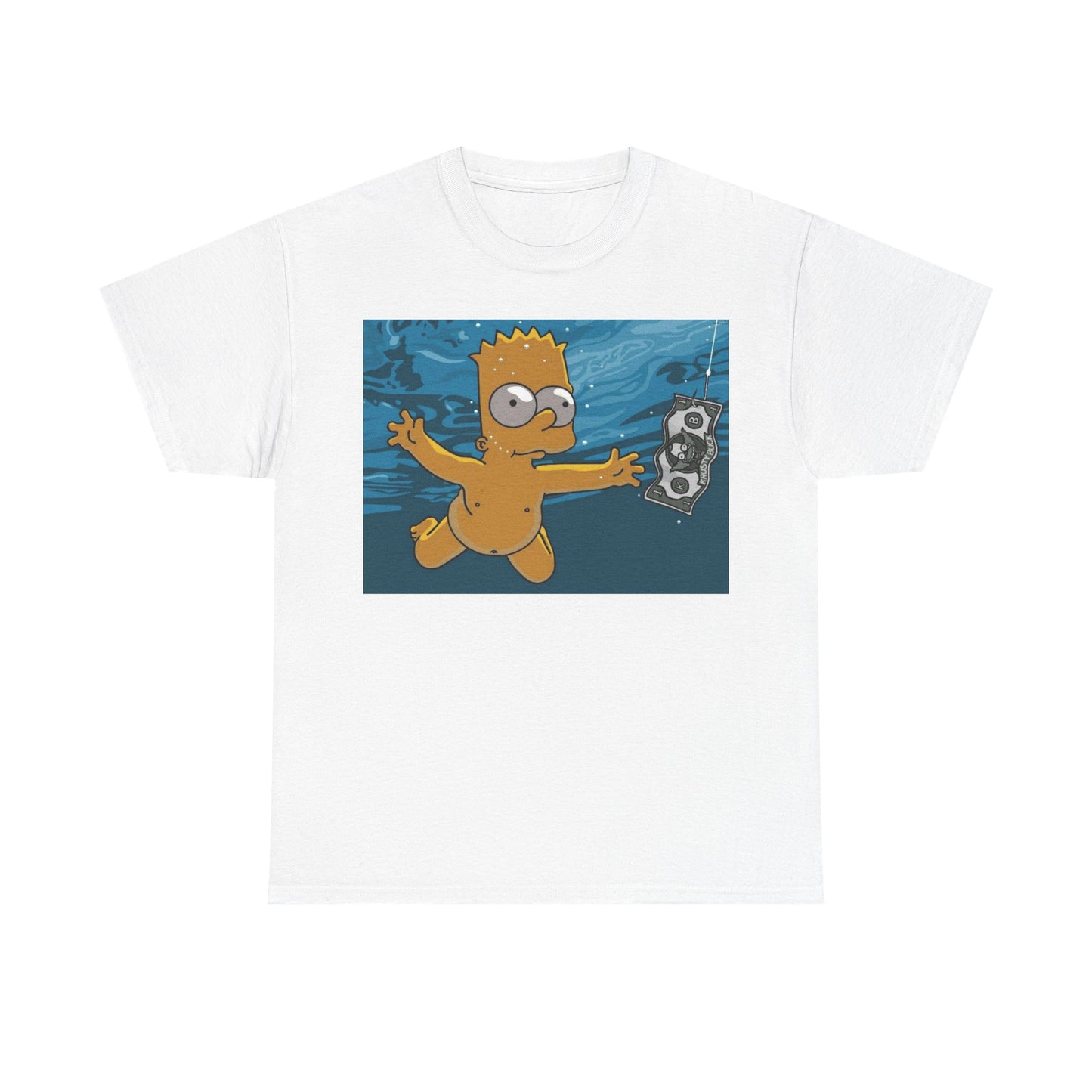 Simpsons T-shirt vintage nirvana retro art funny graphic Unisex Heavy Cotton Tee