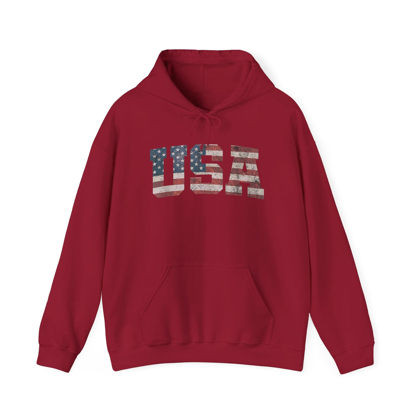 USA American Flag Retro Graphic Hoodie Men's Heavy Blend™ Hooded Sweatshirt