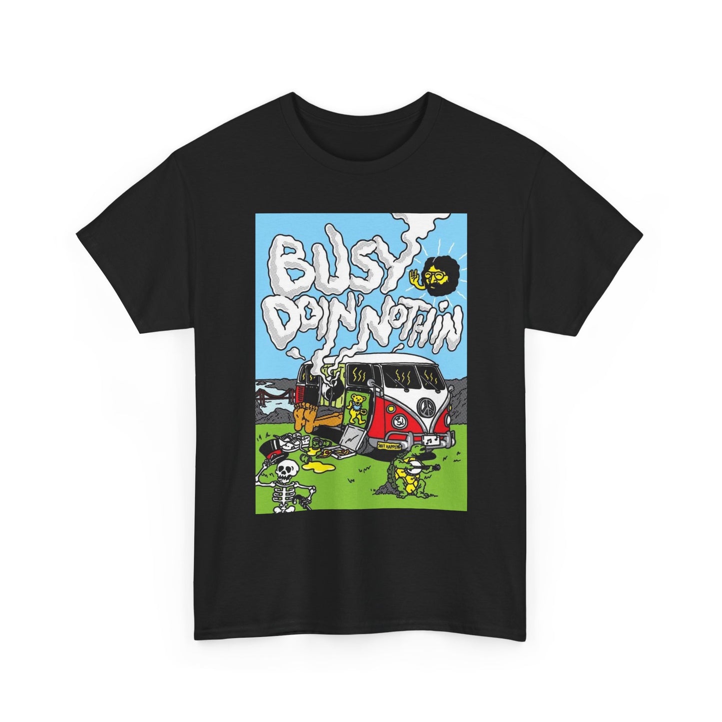 Jerry Garcia Busy Doin Nothin Graphic T Shirt Unisex Heavy Cotton Tee
