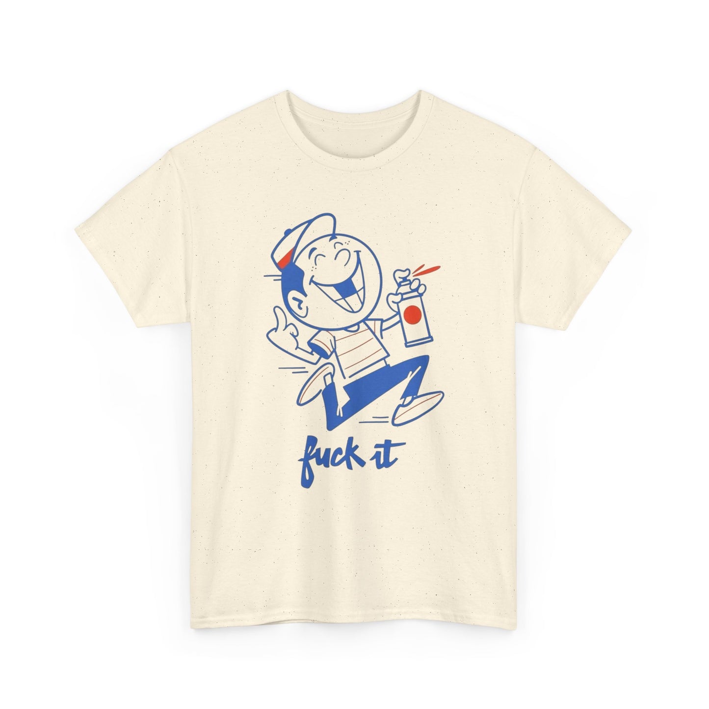 Retro Cartoon F It Funny Graphic T-Shirt Comfy Cotton Tee Brand NEW