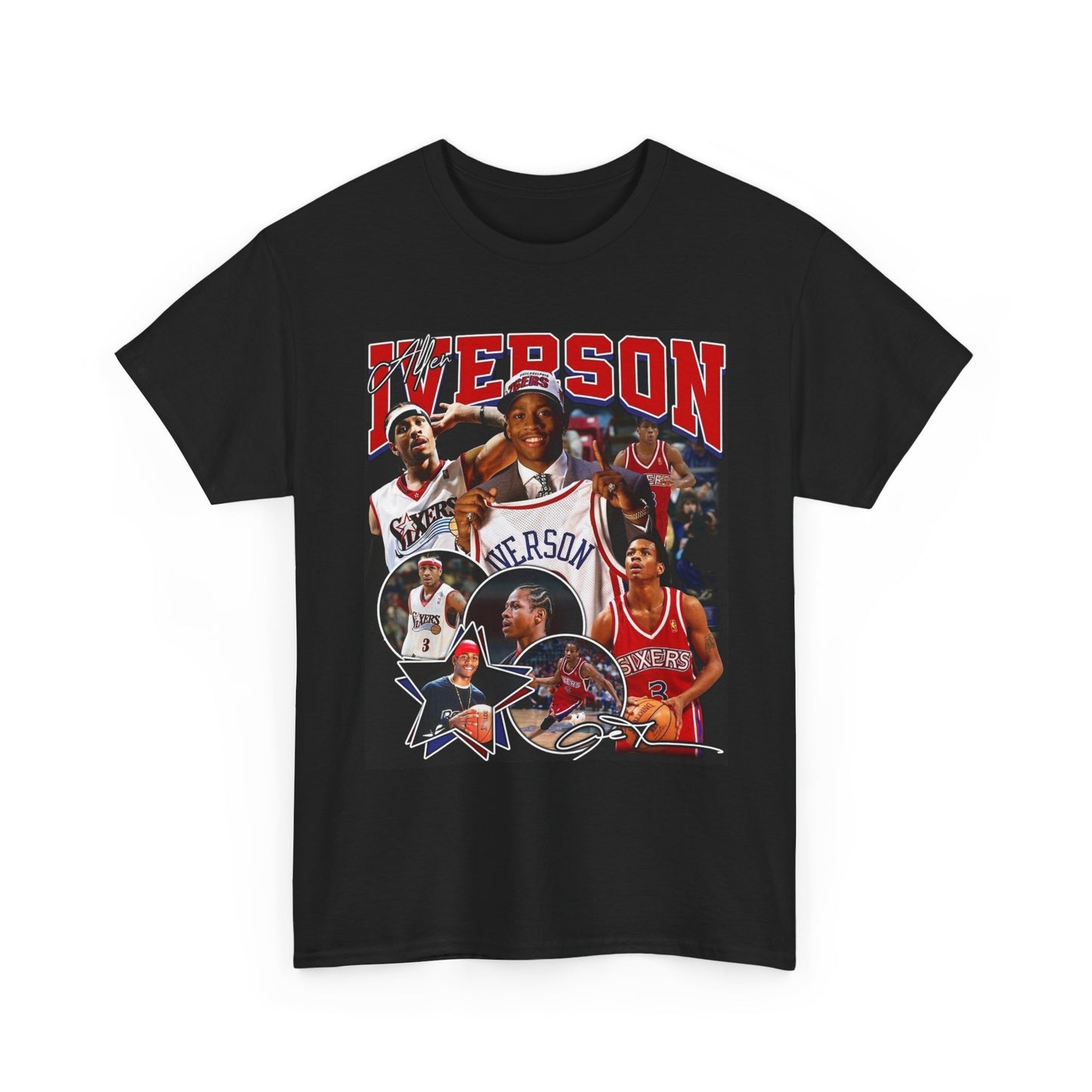 Allen Iverson Graphic T Shirt Vintage Basketball Philly Unisex Heavy Cotton Tee