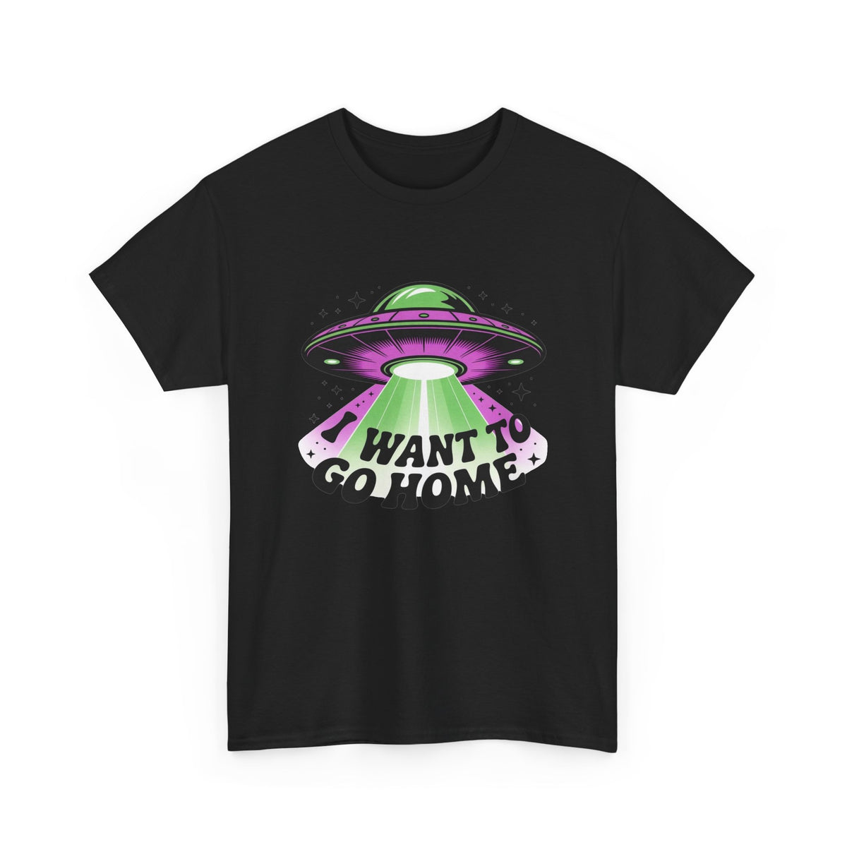 I Want To Go Home Graphic T Shirt Aliens Men's Funny Heavy Cotton Tee