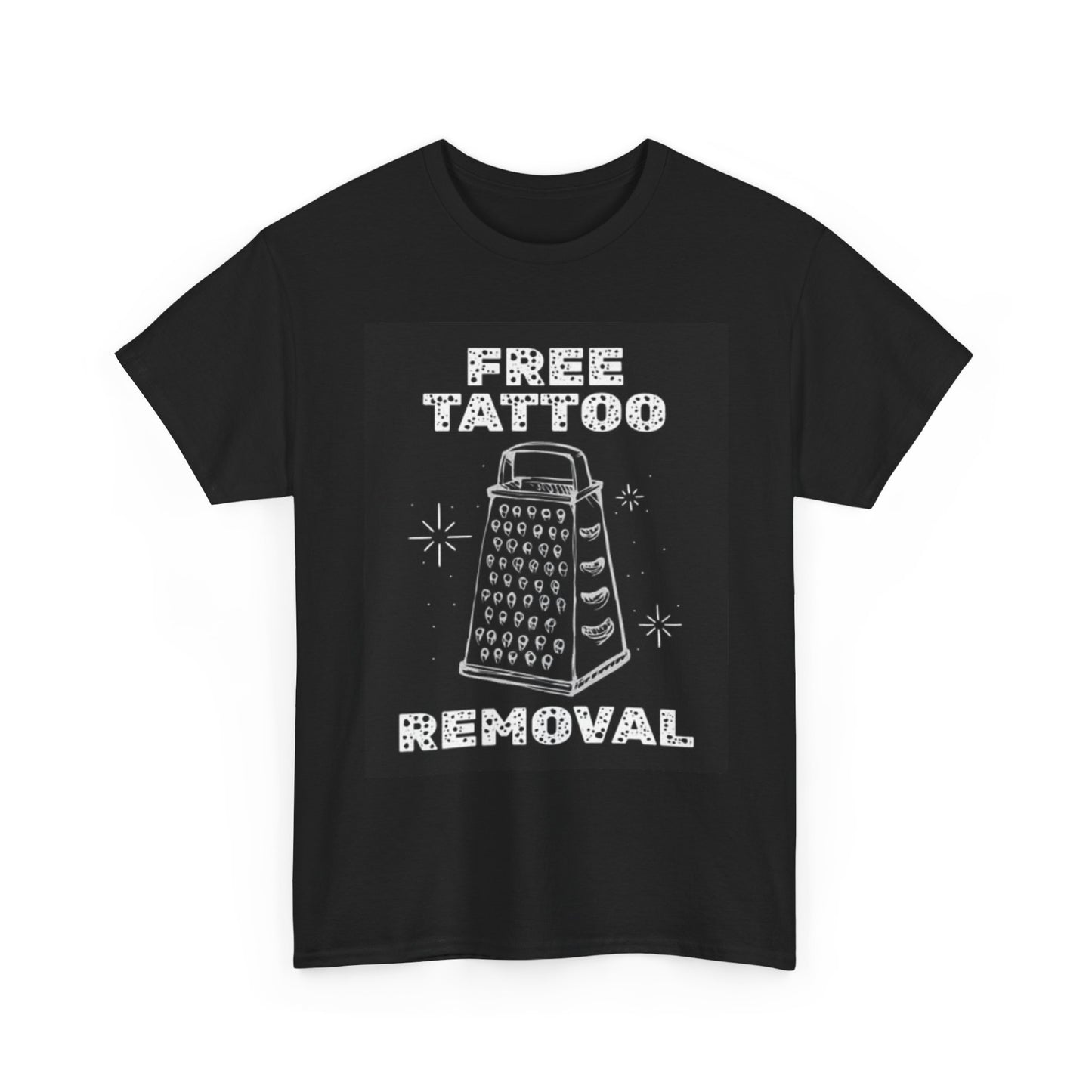 Tattoo Removal T Shirt Funny Regrets Retro Cheese grater Unisex Heavy Cotton Tee
