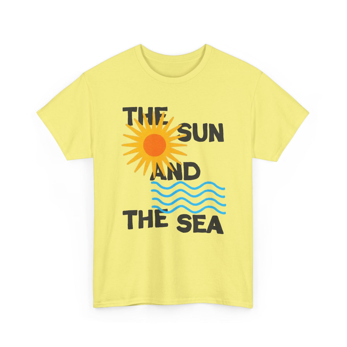 The Sun And The Sea Graphic T Shirt Retro Men's Heavy Cotton Tee