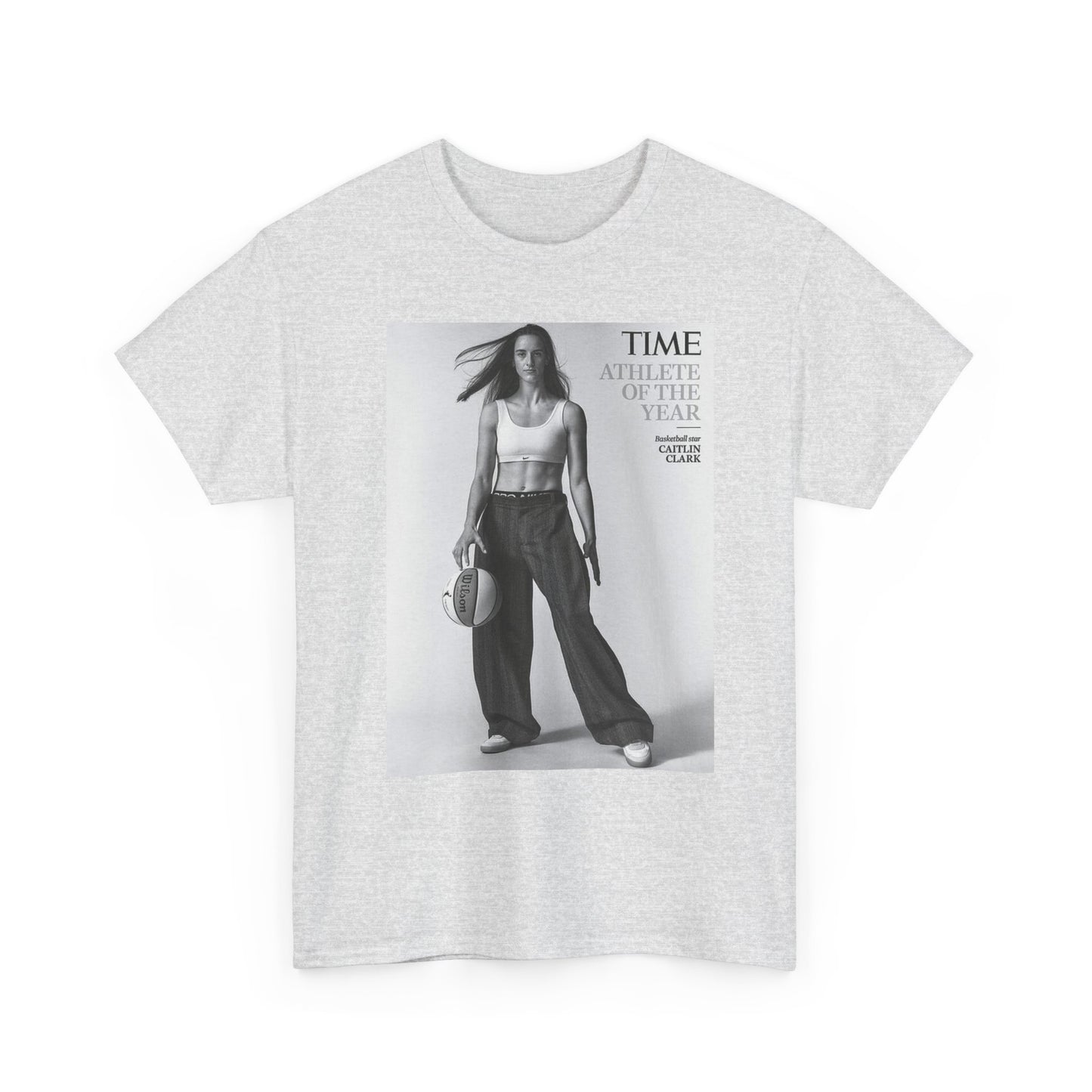 Caitlyn Clark Basketball Cover Graphic T Shirt S-5XL Unisex Heavy Cotton Tee