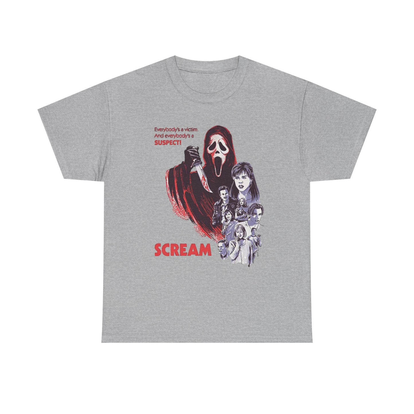 Scream Graphic T Shirt Retro Movie Horror Film Vintage Unisex Heavy Cotton Tee