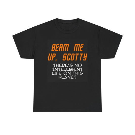 Beam Me Up Scotty Shirt Funny Retro Vintage Graphic 90s Unisex Heavy Cotton Tee
