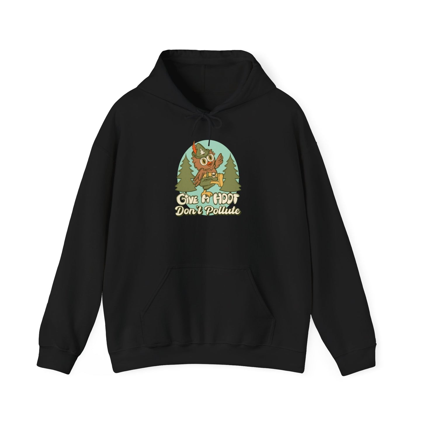 Give A Hoot Don't Pollute Graphic Hoodie Unisex Heavy Blend™ Hooded Sweatshirt