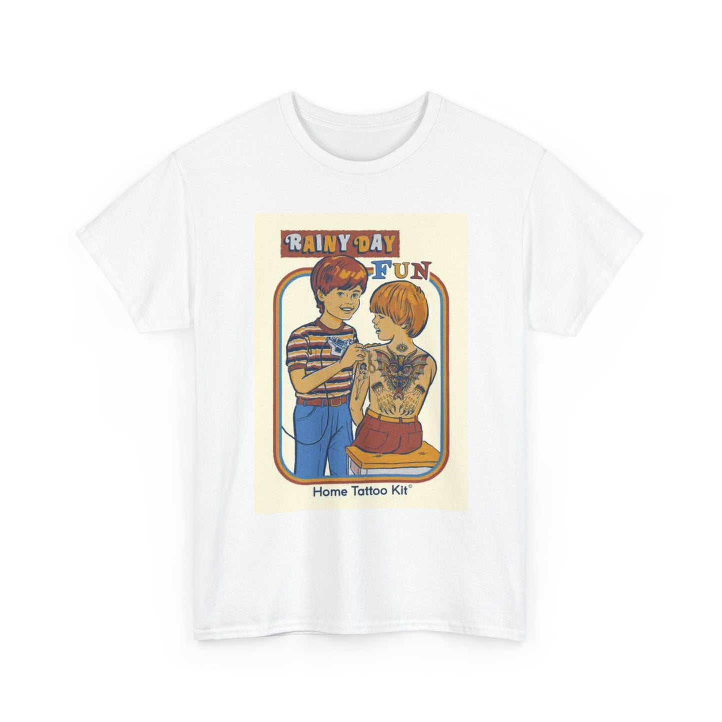Rainy Day Fun T Shirt Funny Tattoo Kit Comedy Unisex Heavy Cotton Tee