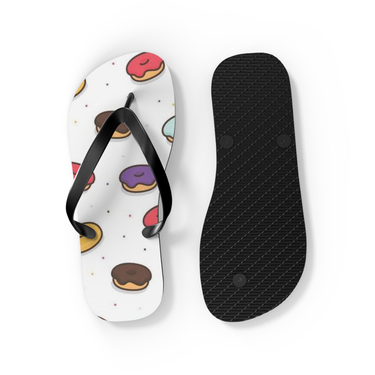 Donuts Summer Sandals, Beach Shoes, Vacation Flip Flops, Pool Slides