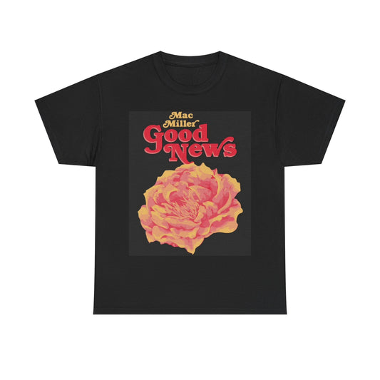 Mac Miller Good News Tshirt Vintage Merch Rose Art Unisex Heavy Cotton Tee