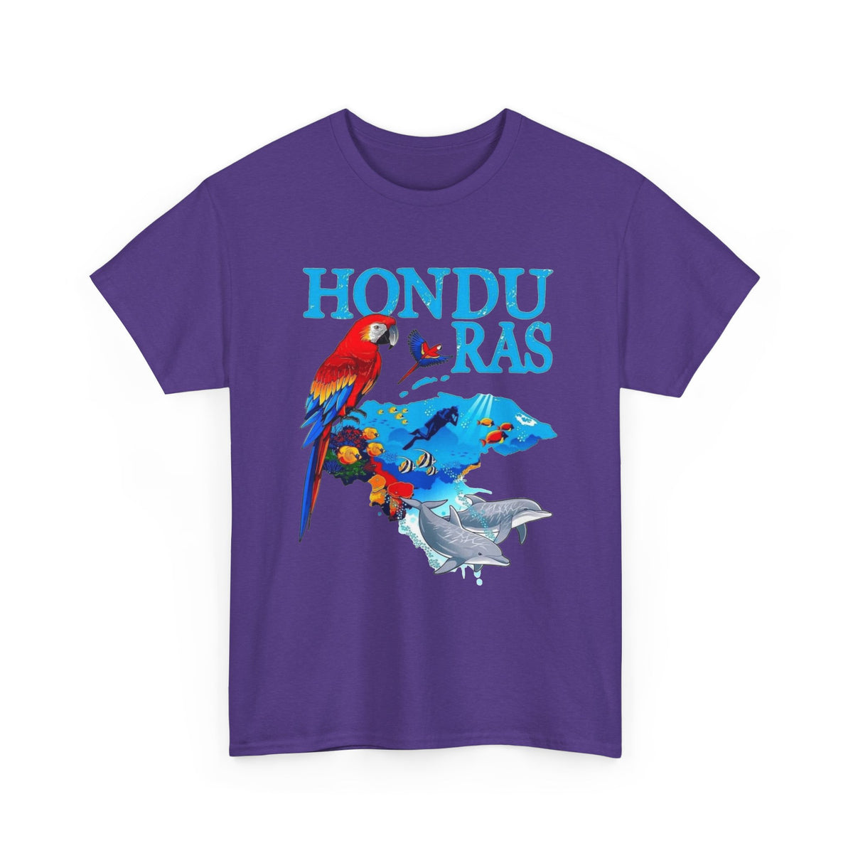 Honduras Graphic T Shirt Men's Retro Tropical Birds Heavy Cotton Tee