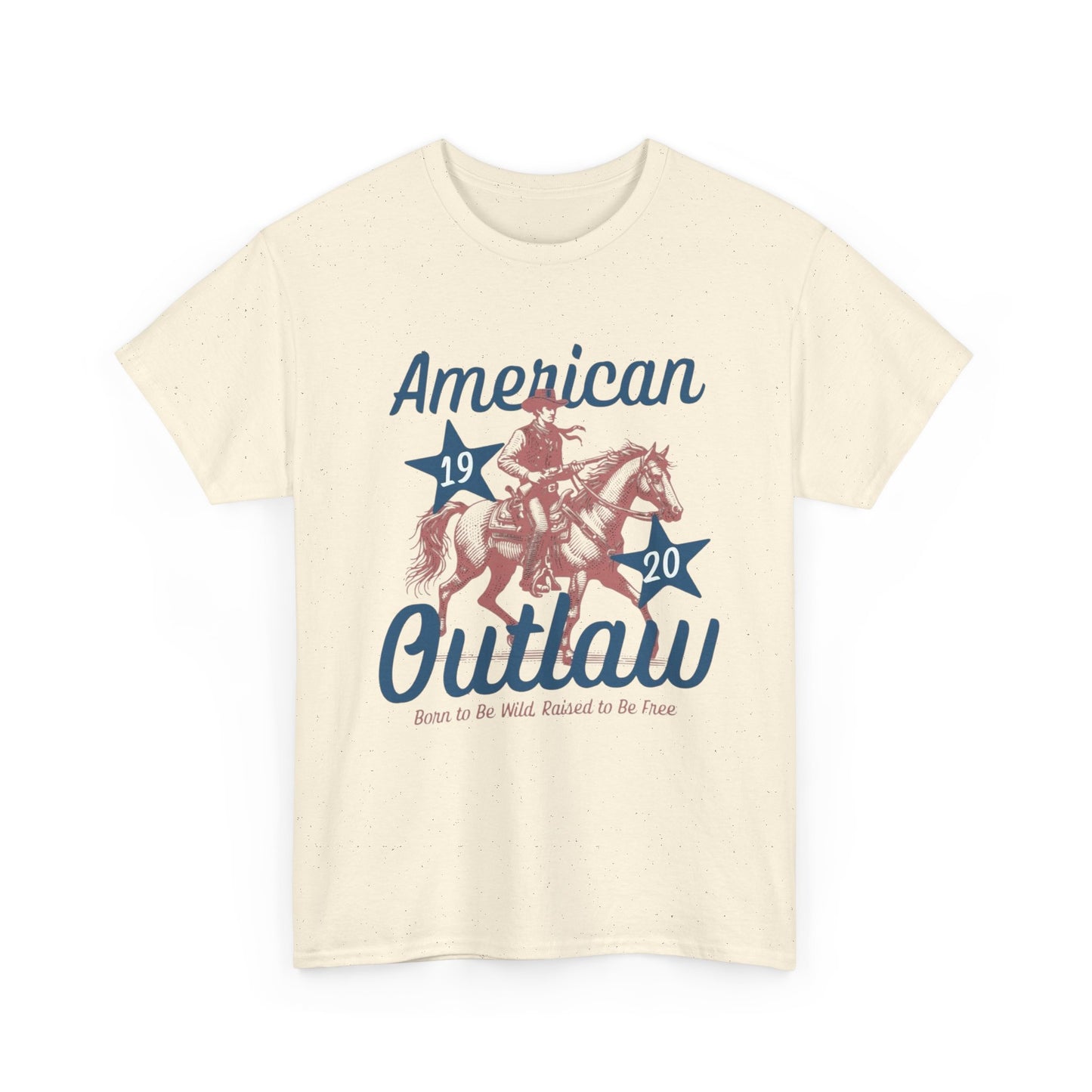 American Outlaw Horse Graphic T Shirt Unisex Heavy Cotton Tee