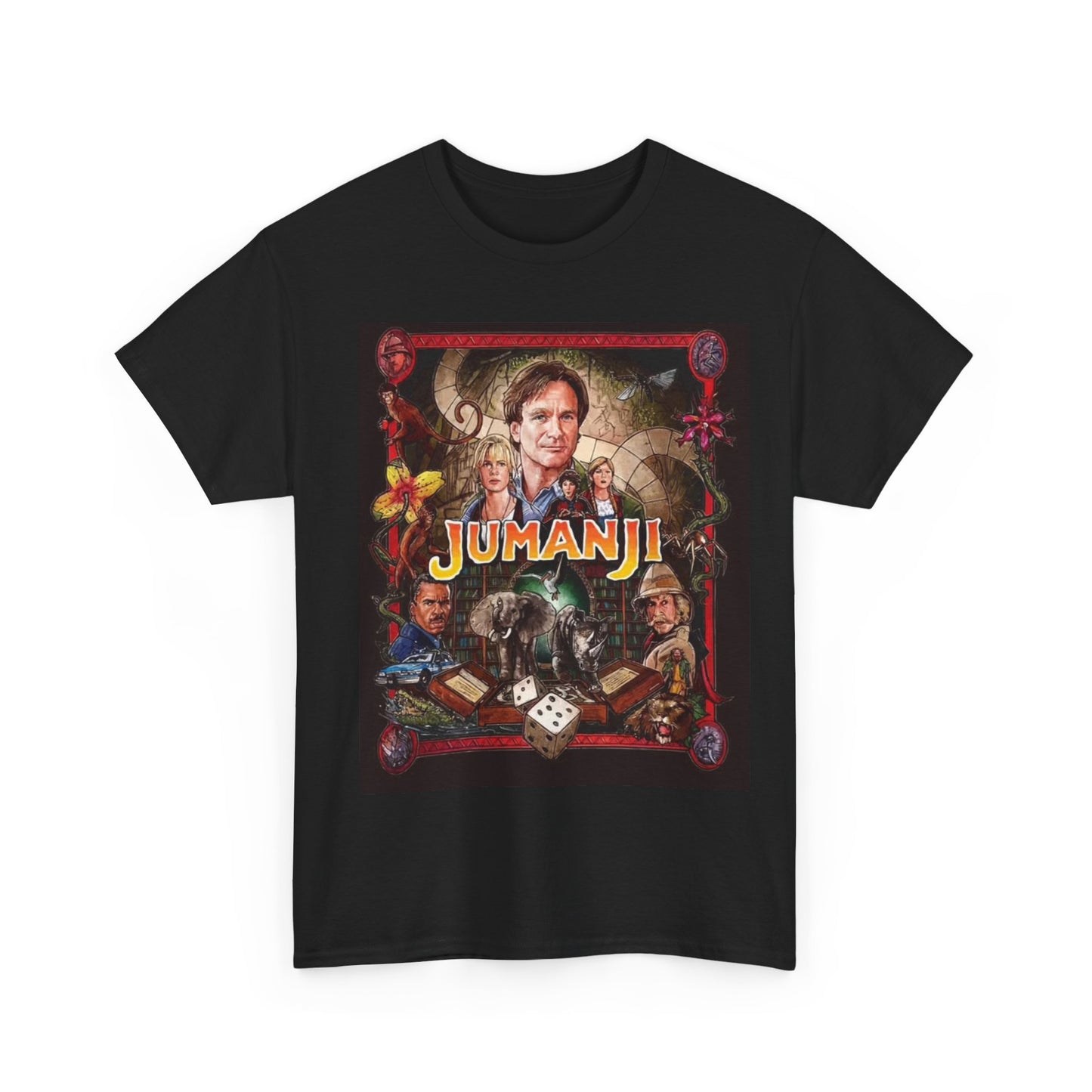 Jumanji Tshirt Vintage Robin Williams Graphic Movie Unisex Heavy Cotton Tee