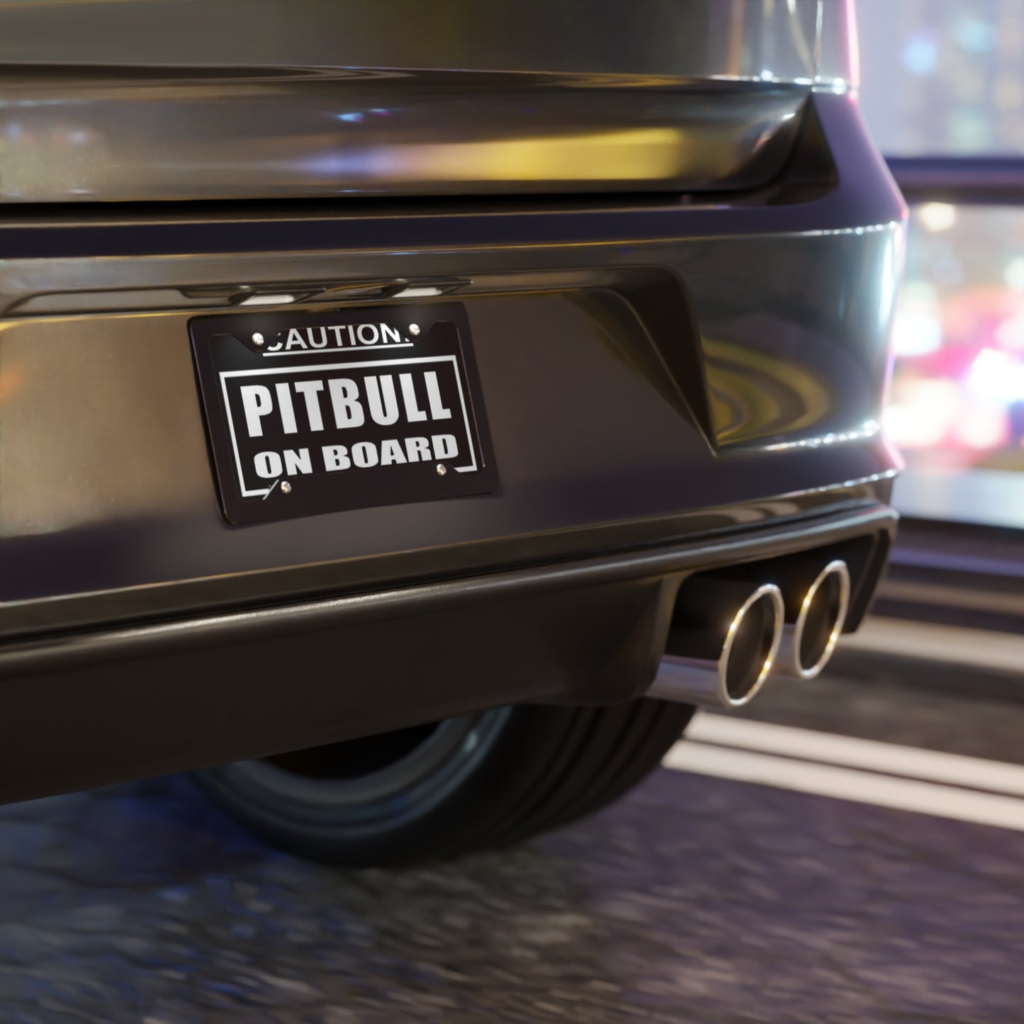 Caution Pitbull On Board License Plate Vanity BRAND NEW USA