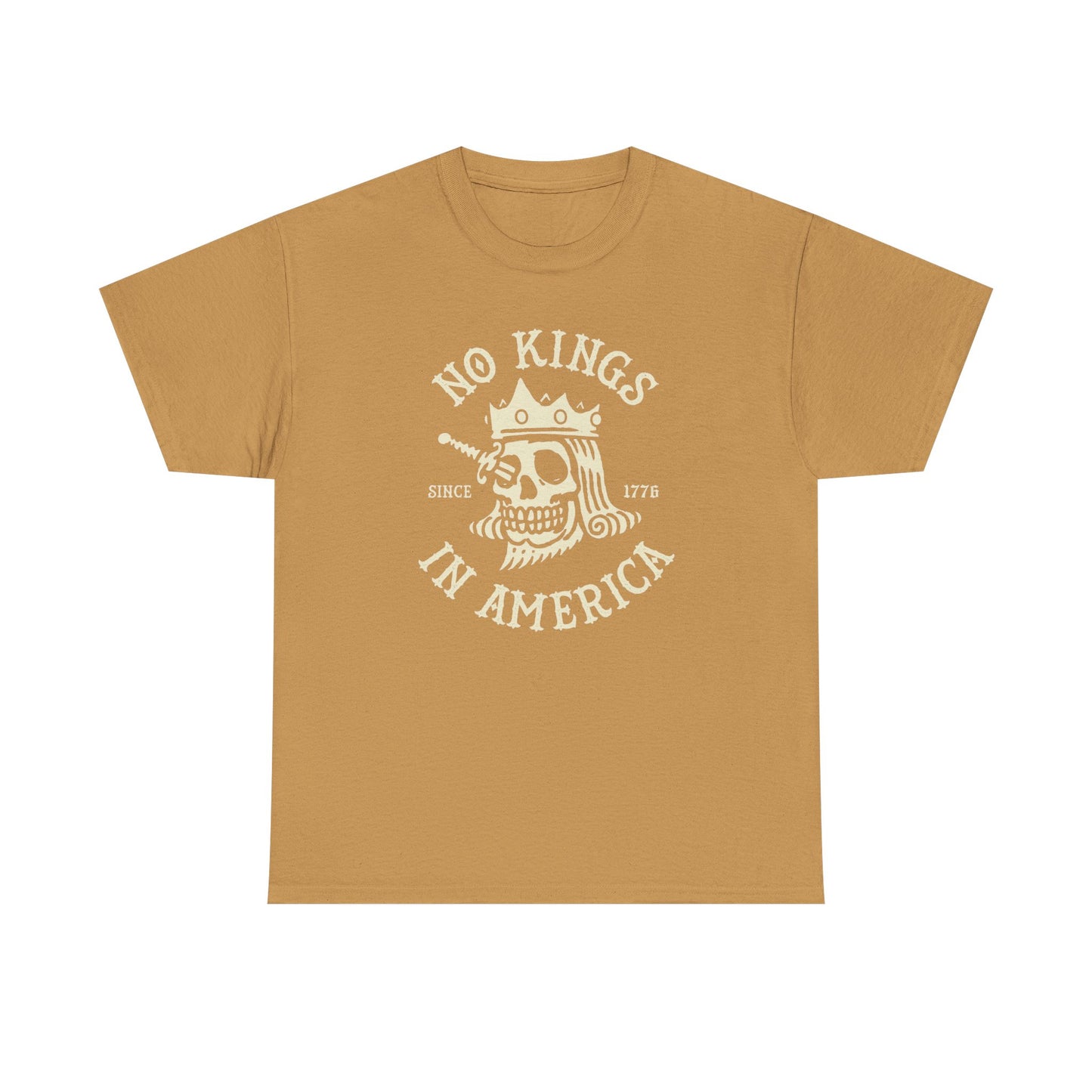 NO KINGS IN AMERICA Graphic T-Shirt Comfy Cotton Tee Brand NEW