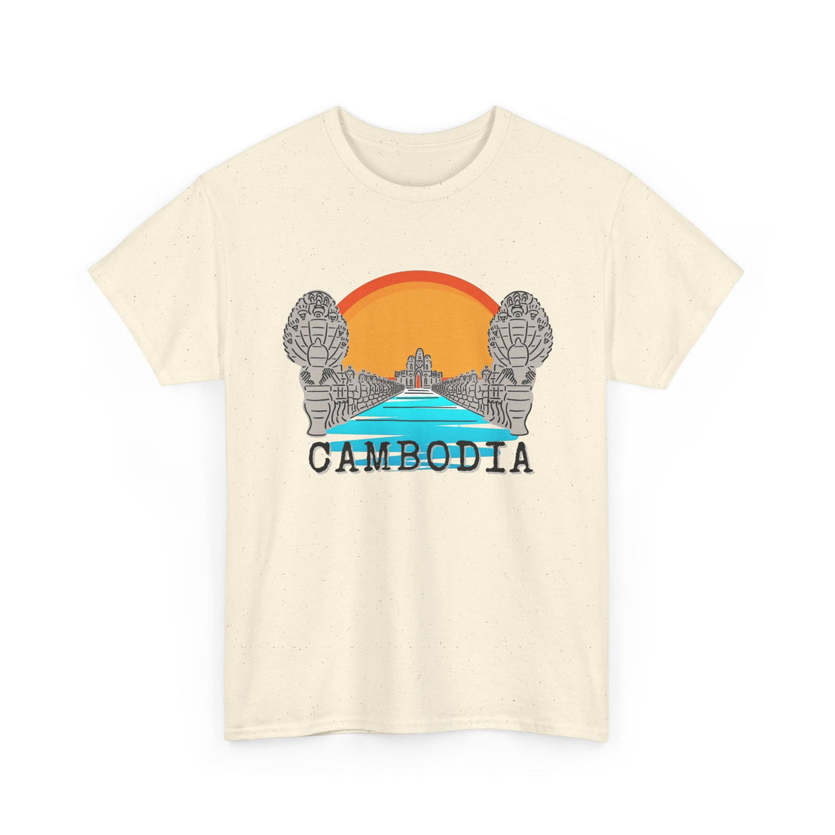 Cambodia Angkor Wat Sunset T-Shirt Men's Graphic Tee Retro
