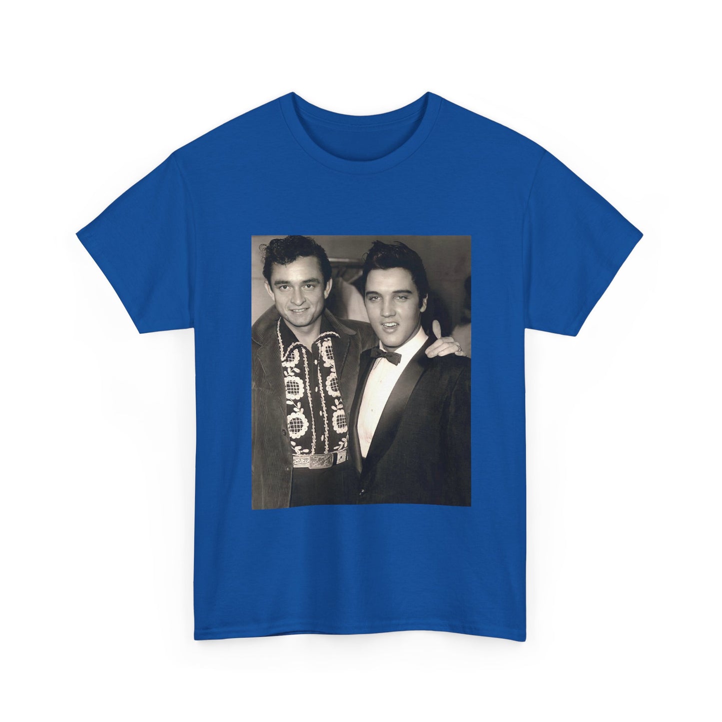 Elvis And Johnny cash shirt vintage graphic art black and white Heavy Cotton