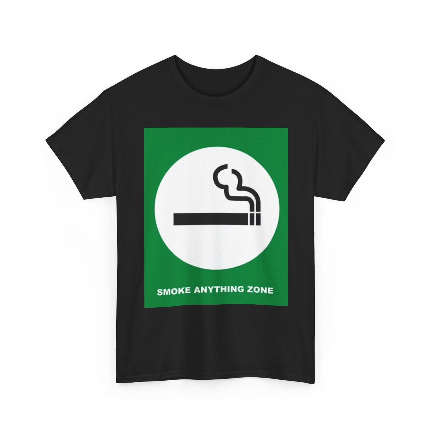 Smoke Anything Zone Graphic T Shirt 420 Weed Funny Unisex Heavy Cotton Tee